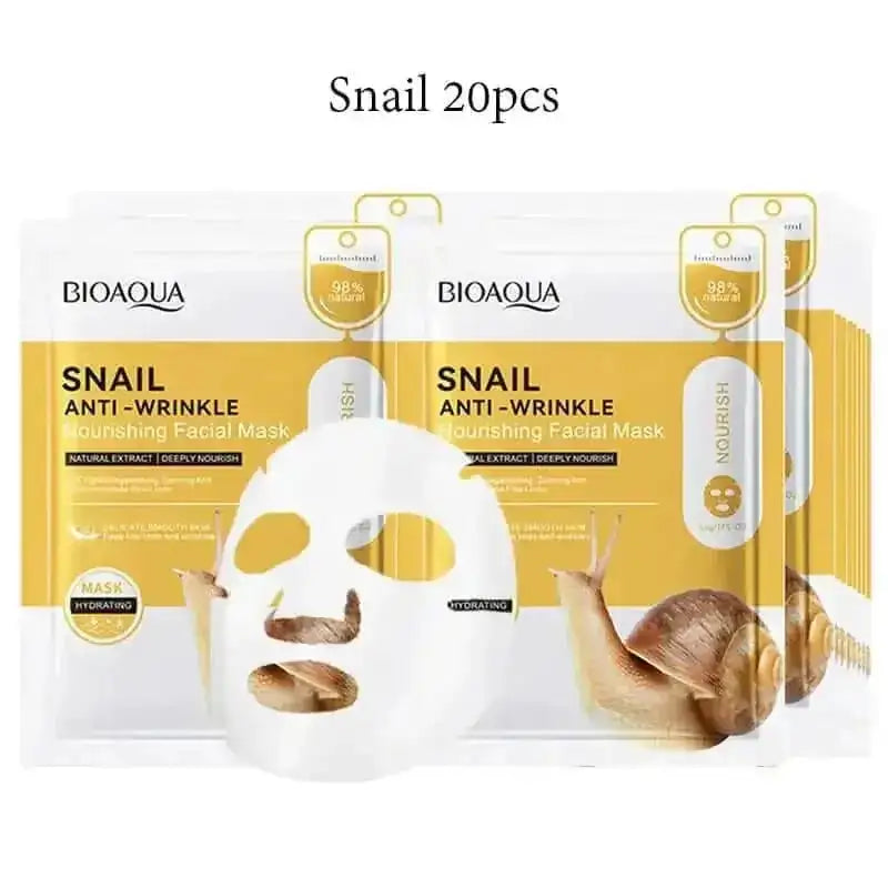 snail mucin face mask | hyaluronic acid sheet mask | anti-aging facial mask set | energy saving
