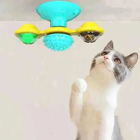 automatic rotating cat toy | interactive cat scratcher | dental cleaning cat toy | ultrasonic cleaning