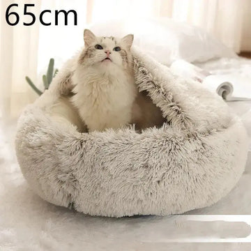 2 In 1 Dog And Cat Bed Pet Winter Bed Round Plush Warm Bed House Soft Long Plush Pets Bed Pet Products Meifu Market