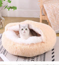 Deep Sleep Half-pack Semi-enclosed Dual-use Plush Round Pet Bed Meifu Market