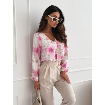 lightweight cotton fabric | breathable long-sleeve shirt | versatile v-neck top | energy saving