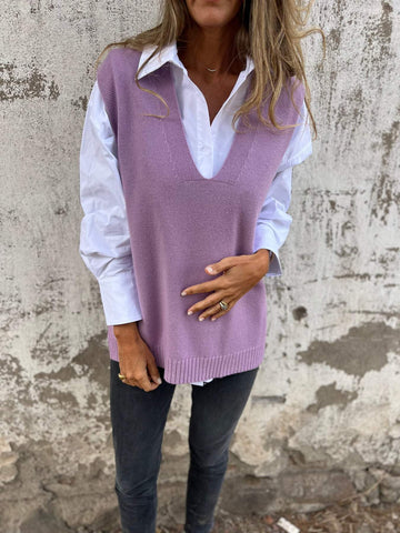 Women's V-neck Knitted Sweater Vest Meifu Market