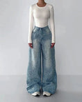 irregular rhinestone jeans | crystal embellished denim | distressed rhinestone pants | ultrasonic cleaning