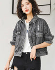 Denim Loose Jjacket Chic Denim Jacket Was Thin College Style Meifu Market