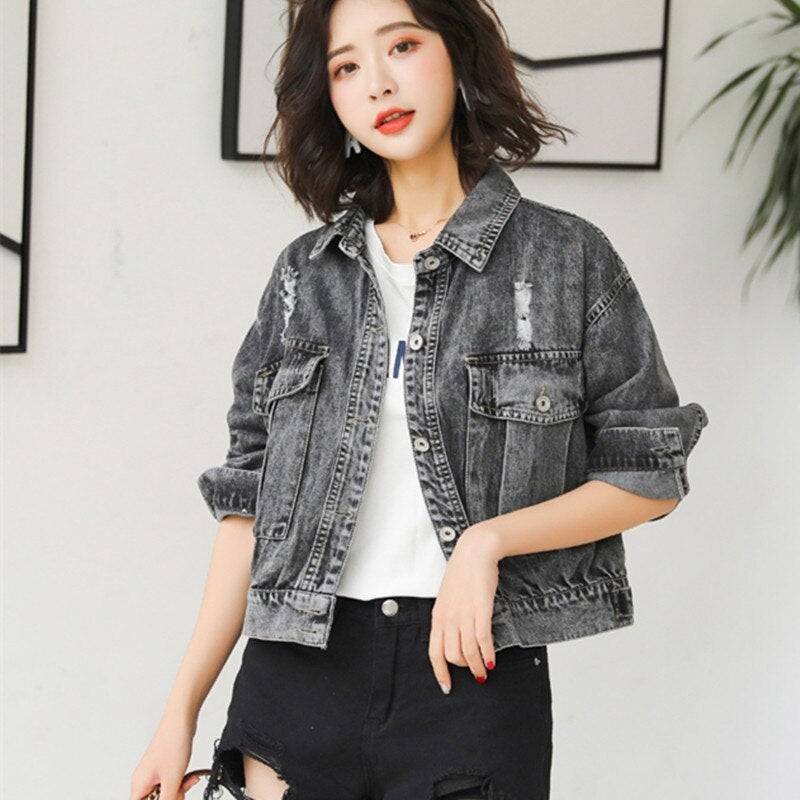 Denim Loose Jjacket Chic Denim Jacket Was Thin College Style Meifu Market