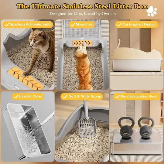 Large Stainless Steel Cat Litter Box Meifu Market