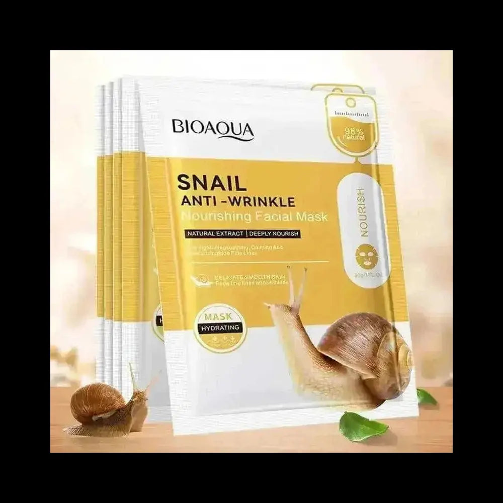 20pcs BIOAQUA Snail Hyaluronic Acid Face Mask skincare Moisturizing Anti Wrinkle Whitening Facial Masks Face Skin Care Pro...