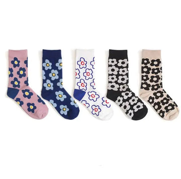 Cute cartoon flower socks cotton girl in stockings
