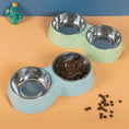 Double Pet Bowls Dog Food Water Feeder Stainless Steel Pet Drinking Dish Feeder Cat Puppy Feeding Supplies Small Dog Accessories Meifu Market