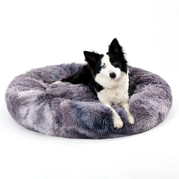 Fluffy Donut Dog Bed Warm Soft Long Plush Pet Cushion Dog House Cat Bed Washable Pet Sofa Mat Calming Samll Large Dog Beds Meifu Market