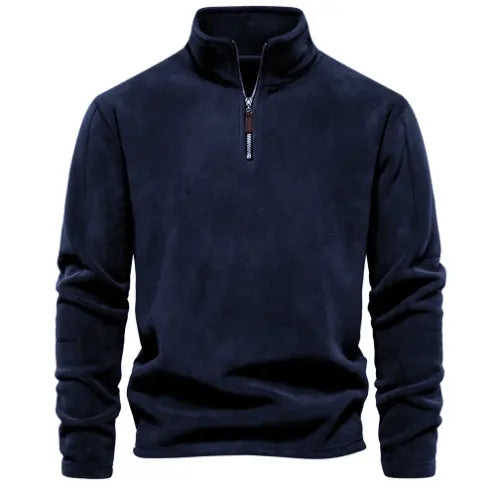 Fashion Personality Stand-collar Zippered Sweatshirt With Fleece Winter Casual Pullover Top Men's Clothing M - available s...