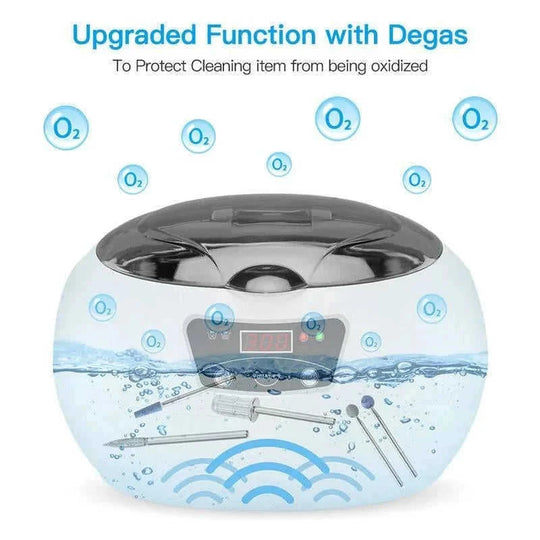 stainless steel tank construction | 600ml capacity ultrasonic cleaner | jewelry and glasses cleaner | energy saving