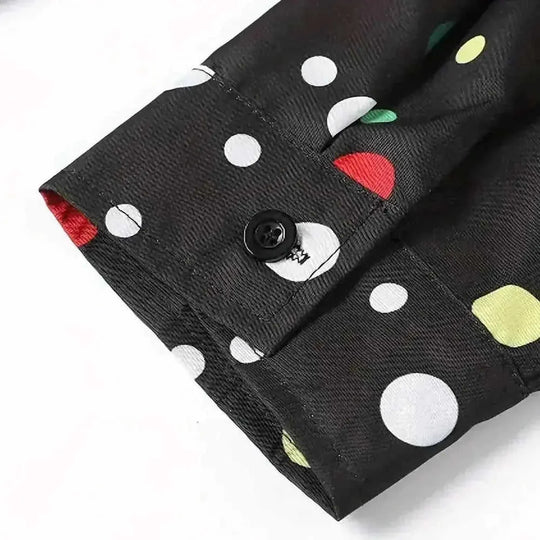 A Casual And Versatile Long-sleeved Shirt With Polka Dot Prints For Teenagers And Men - view 6 (material: cotton, leather...
