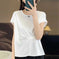 Crew-neck Simple All-match Drawstring Short-length Short-sleeve T-shirt M - lifestyle usage image
