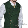 victorian double-breasted vest | woolen suit vest for men | three-piece suit accessory | ultrasonic cleaning