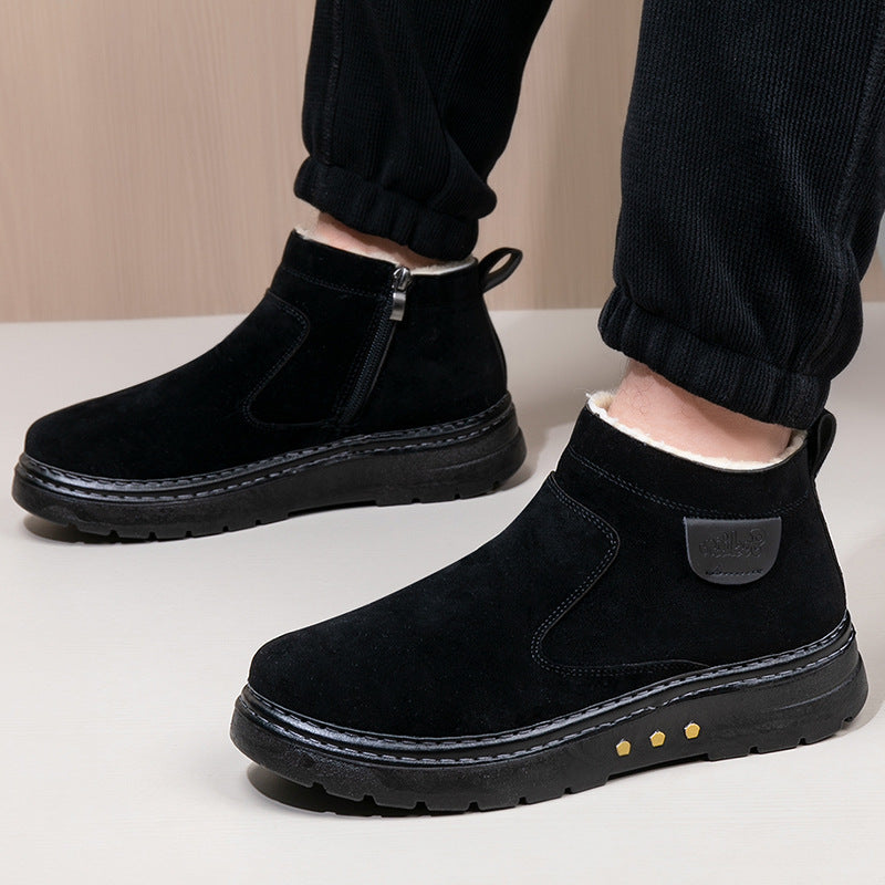 Warm Non-slip Sheep Wool Plus Velvet Thick Cotton Shoes Meifu Market