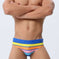 Men's Multi-Color Stripe Print Swim Briefs Holiday Beachwear Meifu Market