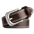 genuine leather belt | adjustable pin buckle | 38mm wide belt | energy saving
