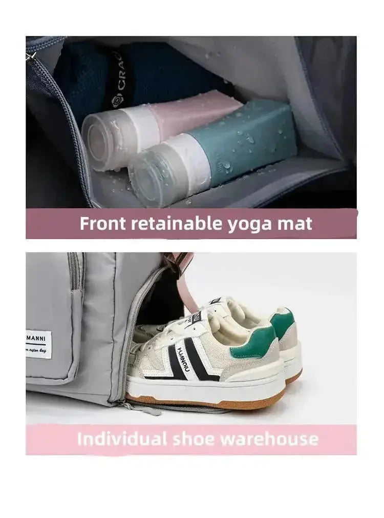 high-capacity waterproof gym bag | dry wet separation compartment | shoe compartment sports bag | ultrasonic cleaning