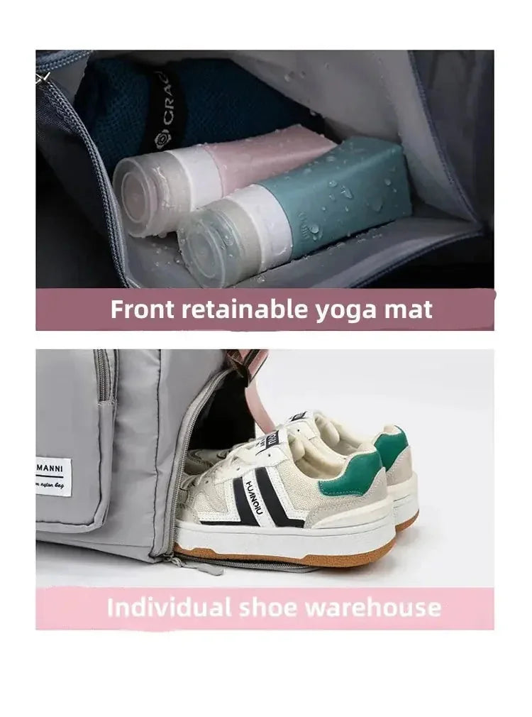 high-capacity waterproof gym bag | dry wet separation compartment | shoe compartment sports bag | ultrasonic cleaning