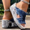 Newspaper Skull Original Hem Platform Wedge Slides - Anklet Not Included Meifu Market