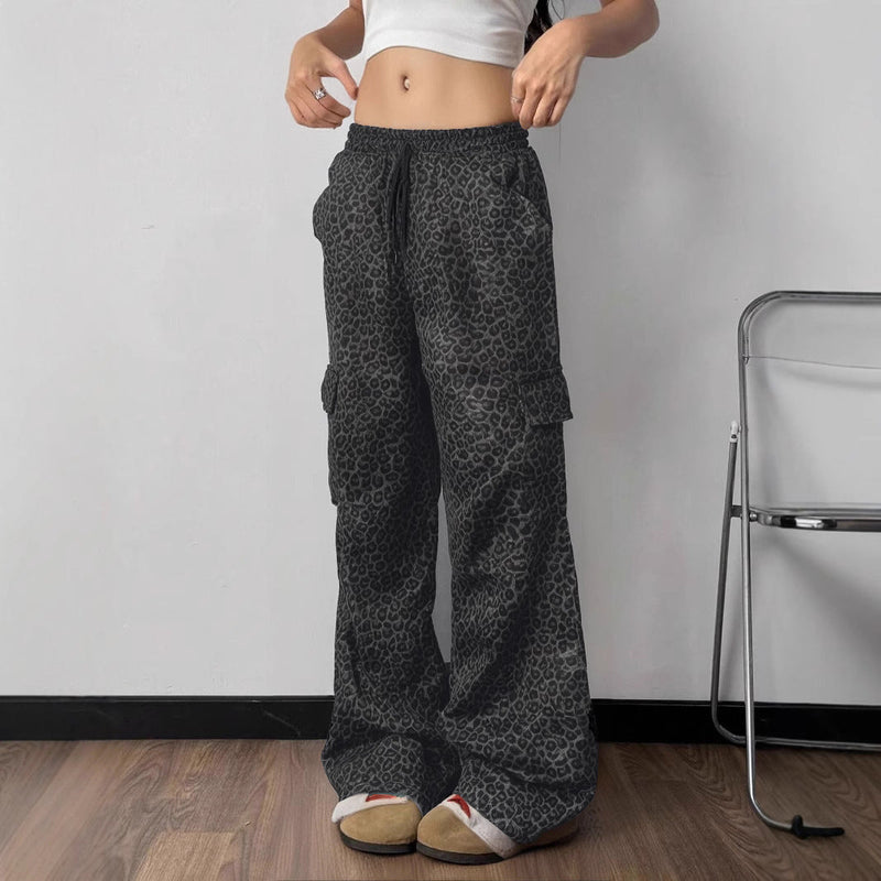 Printing Stylish Multi-pocket Street Overalls Loose-fit Tappered Trousers Meifu Market