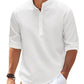 Men's Casual Shirt  Long Sleeve Stand Collar Solid Color Shirt Mens Clothing Meifu Market