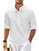 Men's Casual Shirt  Long Sleeve Stand Collar Solid Color Shirt Mens Clothing Meifu Market