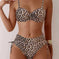 Printed Split Strap Bikini High Waist European And American Leopard Print - color variant display