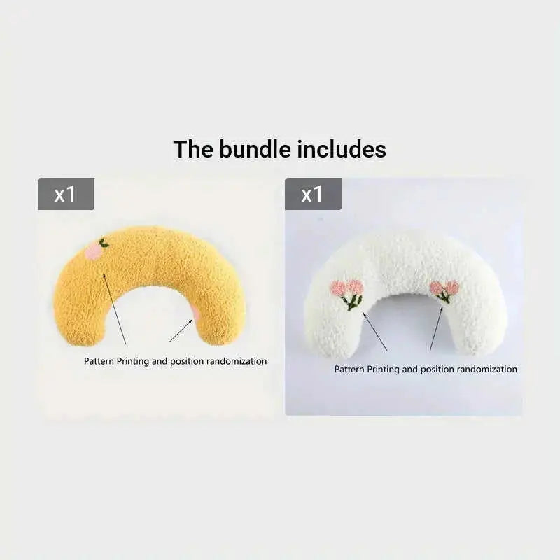 Cozy U-Shaped Pet Pillow - Ultra Soft, Fluffy, Calming Toy for Deep Sleep, Promoting Relaxation and Reducing Anxiety in Ca...
