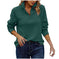 Zipper Stand Collar Pullover Sweatshirt Fashion Solid Striped Long Sleeve Top Spring And Autumn Women's Clothing Meifu Market