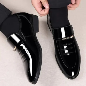 Men's Business British Style Patent Leather Shoes Meifu Market