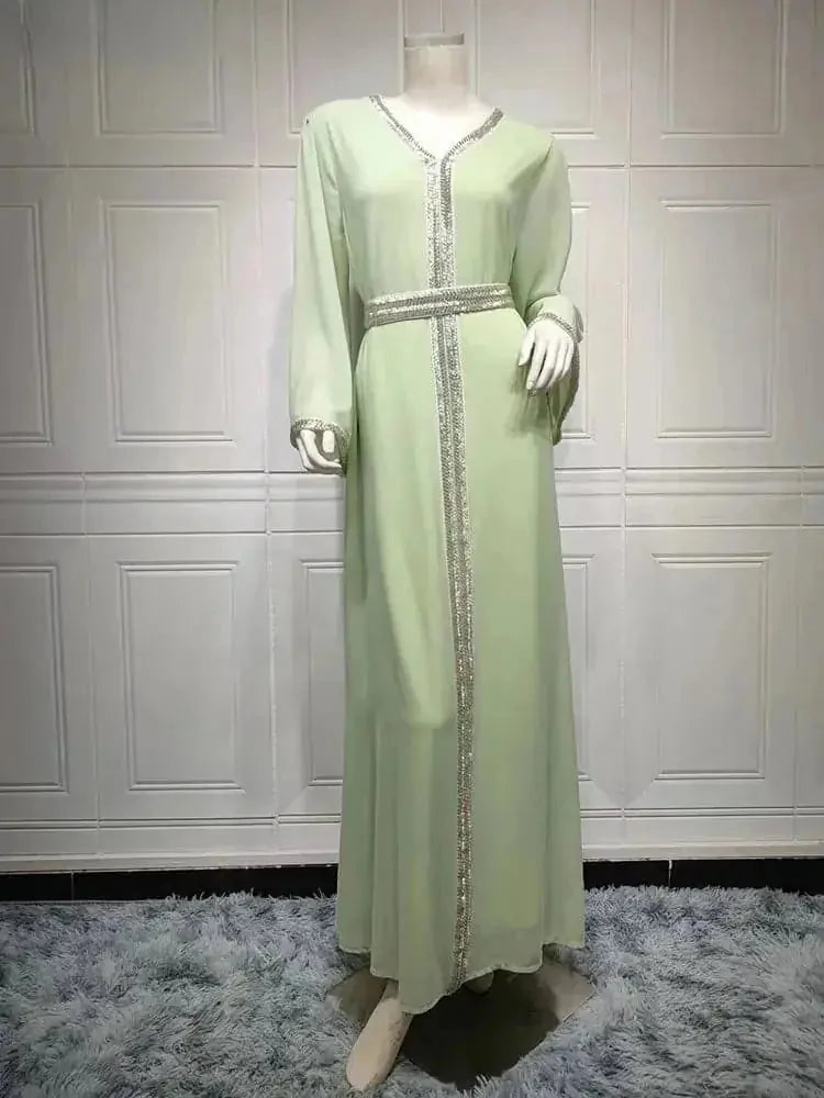 ramadan kaftan abaya | long sleeve kaftan dress | breathable cotton abaya | ultrasonic cleaning