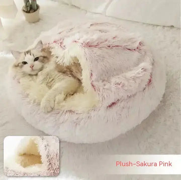 2 In 1 Dog And Cat Bed Pet Winter Bed Round Plush Warm Bed House Soft Long Plush Pets Bed Pet Products - long plush pet cat   dog bed  2-in-1 warm cushion for winter comfort      specifications     - anniepaw wear