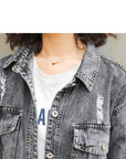 Denim Loose Jjacket Chic Denim Jacket Was Thin College Style Meifu Market