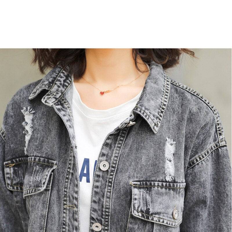 Denim Loose Jjacket Chic Denim Jacket Was Thin College Style Meifu Market