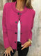 Women's Striped Button Cardigan Cropped Sweater Long Sleeve Meifu Market