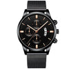 Mens Business Luxury Watches For Men Mesh Band Quartz Watch 