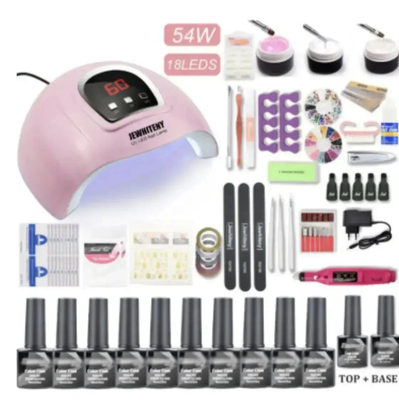 w uv led nail lamp | salon-grade manicure equipment | at-home nail art kit | ultrasonic cleaning