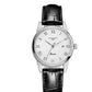 slim profile unisex timepiece | stainless steel case construction | business casual accessory | energy saving