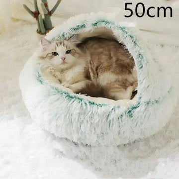 2 In 1 Dog And Cat Bed Pet Winter Bed Round Plush Warm Bed House Soft Long Plush Pets Bed Pet Products Meifu Market