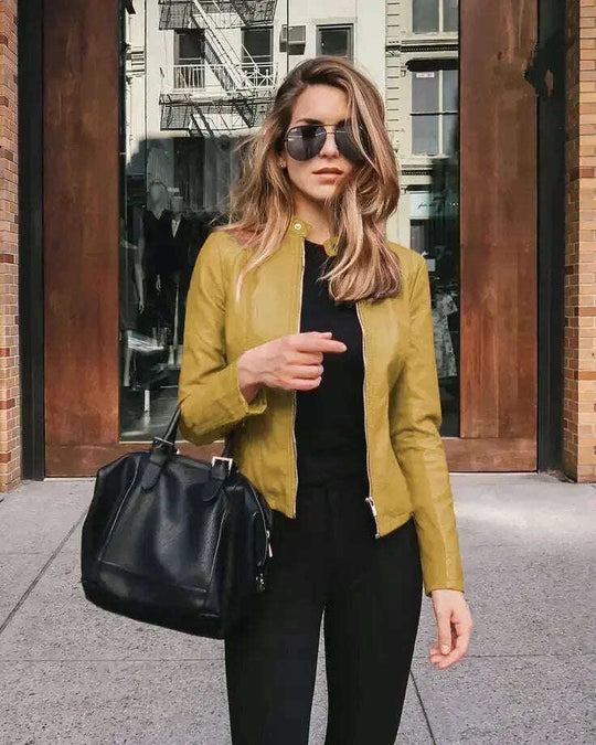 Women's PU Leather Jacket - Autumn Winter Fashion Suit Jacket Meifu Market