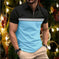 Mens Stylish Slim-fit POLO Shirt With A Pointed Collar And Chest Stripes ZVZ505 - reverse side showing construction