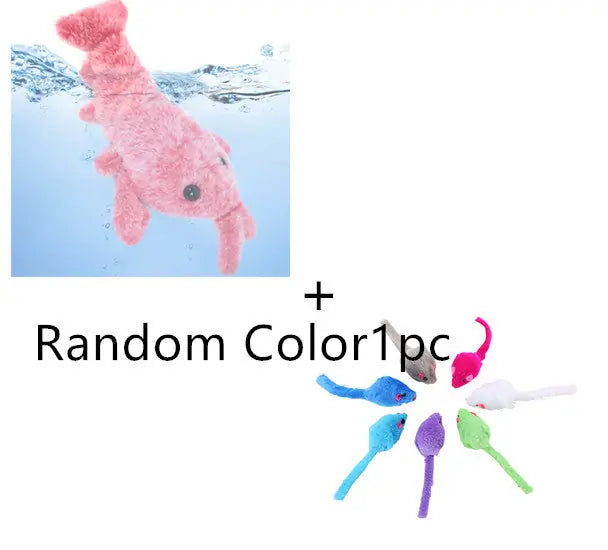 Pet Toys Electric Jumping Shrimp USB Charging Simulation Lobster Funny Cat Plush Pets Toy Meifu Market