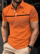 Men's Slim-Fit Printed Lapel Short-Sleeve Polo Shirt S - available style options