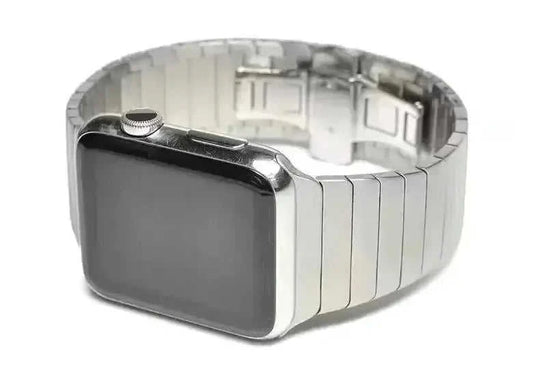 Bow Buckle Metal Smartwatch Band - Stainless Steel Strap for Apple Watch Series 8/7/6/SE - Premium iWatch Replacement Band - Meifu Market