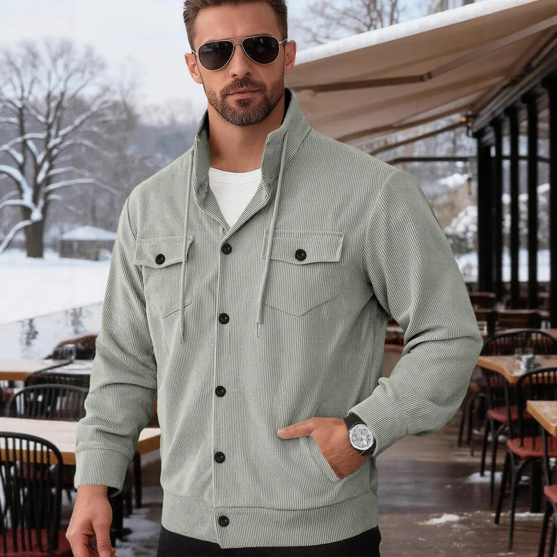 corduroy jacket for men | cotton blend material | casual outerwear jacket | ultrasonic cleaning