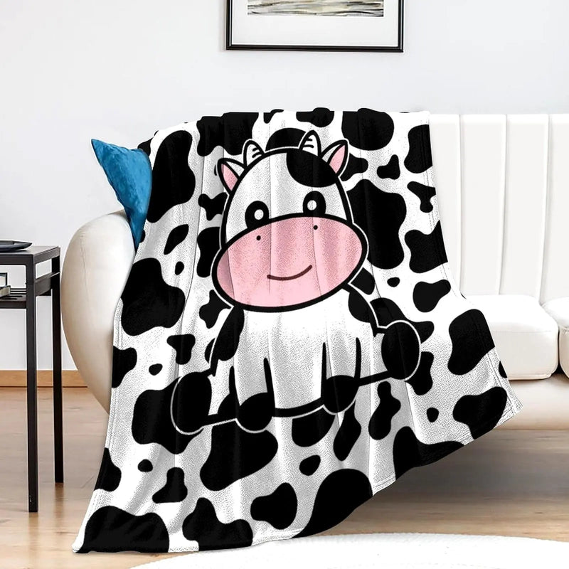Cows Pattern Printed Flannel Digital Blanket Meifu Market