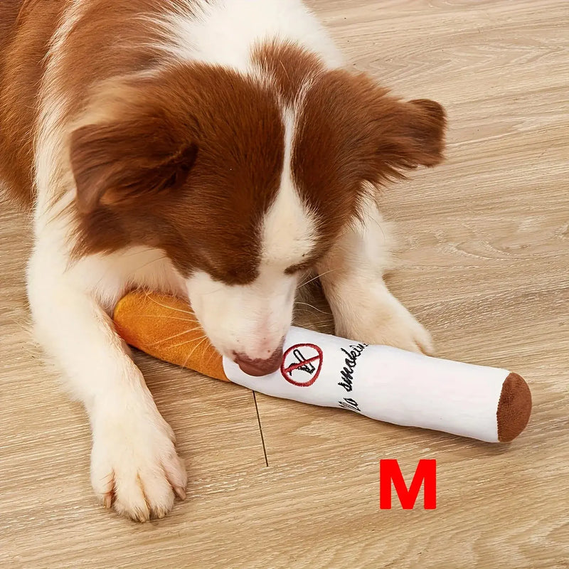 no smoking pet plush toy | cigarette shape dog toy | relaxing plush toy for pets | energy saving