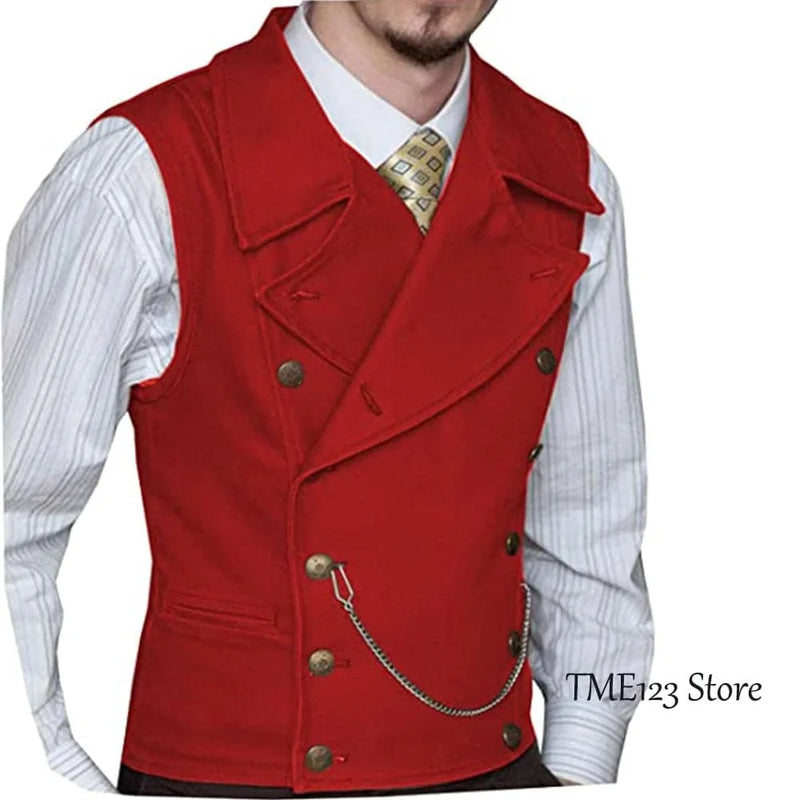 victorian double-breasted vest | woolen suit vest for men | three-piece suit accessory | energy saving